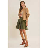 Mineral Washed Linen Blend Skirt