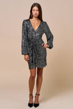 Sequin Front Twist Mini Dress