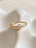 Boris 18K Gold Non-Tarnish CZ Square Thin Ring