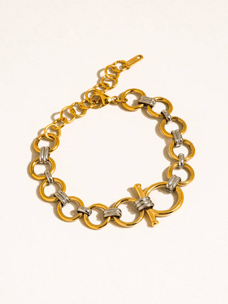 Céliane 18K Gold Non-Tarnish Two-Tone Link Bracelet
