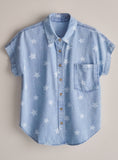 Star Print Button Down