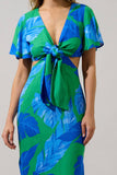 Joelle Front Tie Midi Dress Gresia Tropical