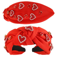 Valentines Theme Jeweled Heart Headband