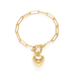Puff Heart Chain Bracelet