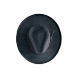 Jane Vegan Pencil Curl Stiff Brim Fedora Hat w/ Braided Band