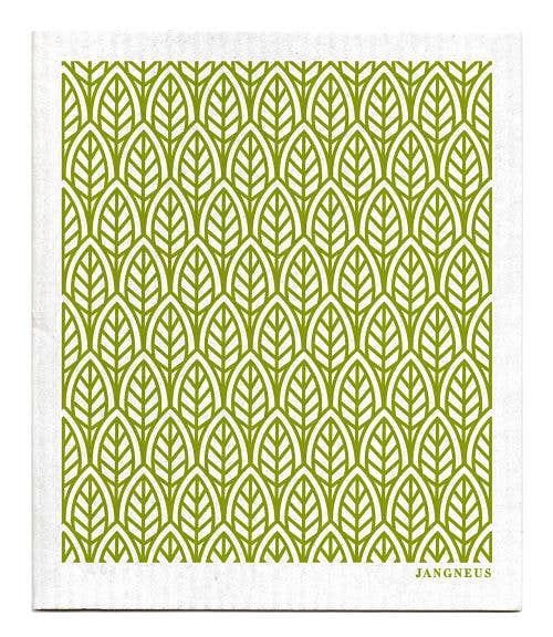 Swedish Dishcloth - Leaves - Green