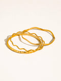 Emerson 18K Gold Non-Tarnish Hammered Bangle Bracelet