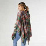 Copacabana Hooded Plaid Poncho