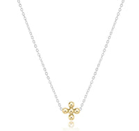 enewton |Classic Beaded Signature Cross Mixed Metal Necklace