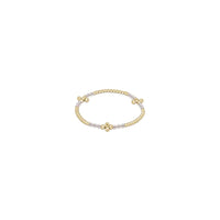 Signature Cross Gold Bliss Pattern 2.5mm Bead Bracelet - Pearl