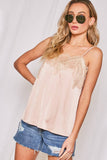 Rachel Lace-Trim Satin Camisole