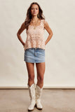 Annabel Crochet Square Neck Top
