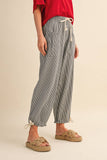 Denim Striped Parachute Pants