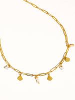June 18K Gold Non-Tarnish Seashells Charm Necklace