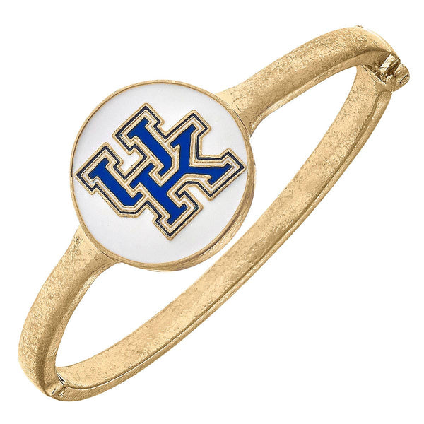 Kentucky Wildcats Enamel Statement Hinge Bangle in White