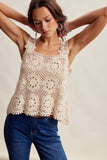 Annabel Crochet Square Neck Top