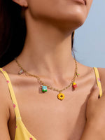 Foodie 18K Gold Non-Tarnish Fruit and Charms Necklace