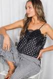 Allie Lace-Trim Satin Camisole