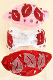 Valentine's Day Lips Pattern Beaded Headband