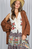 Eyelet Boho Embroidery Cotton Vest
