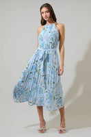 Leida Floral Pleated Midi Dress