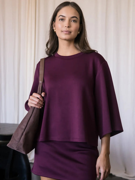 Fall 2025 Pierre Scuba Modal 3/4 Sleeve Top