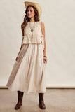 Ellen Lace Vest & Sleeveless Midi Dress Set