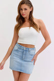Hemmed Mini Skirt