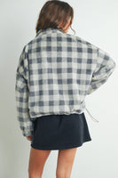 Drop Shoulder Plaid Fleece Maisy Jacket