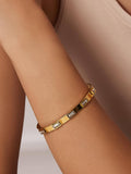 Tanith 18K Gold Non-Tarnish Baguette CZ Bangle Bracelet
