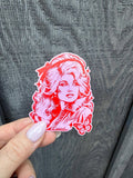 Dolly Parton Pink Retro Country Music Vinyl Sticke