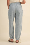 Denim Striped Parachute Pants