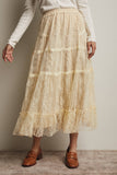 Tiered Lace Midi Skirt