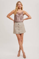 Faux Leather Button Mini