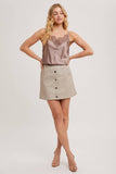 Faux Leather Button Mini