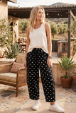 Polka Dot Scuba Barrel Pants (Black or Cream)