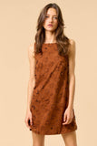 Flower Cut-Out Suede Dress