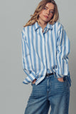 Oversized Stripe Button Down Collared Shirt