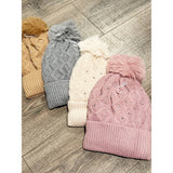 Rhinestone Cozy Cable Knit Beanie