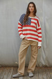 Knit American Flag Striped Sweater