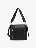 Lorelei Double Zip Crossbody | Whipstitch Trim