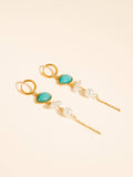 Libertine 18K Gold Natural Stone Pearl Drop Earrings