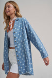 Melodie Chambray Polka Dot Top