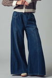 Wide Leg Drawstring Western Pants