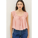 Ruffle Louise Top (Blush or White)
