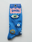 Evil Eye 100% Cotton Women's Crew Socks