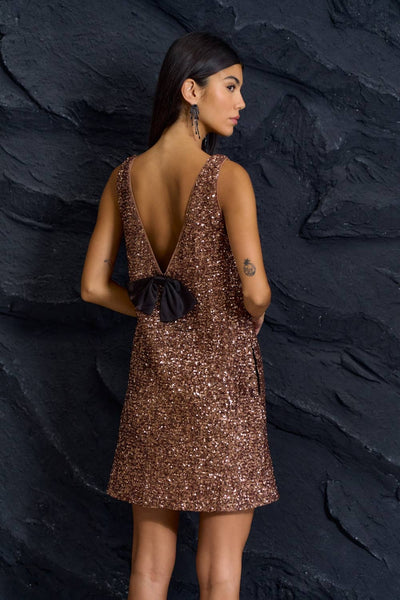 Sequin Bow-Back Dress