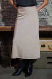 Stretch Satin Midi Skirt