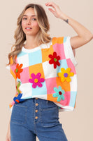 Flower Patch Checkered Sweater Vest (Website Exclusive)