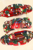 Christmas Plaid Jeweled Embellished Headband